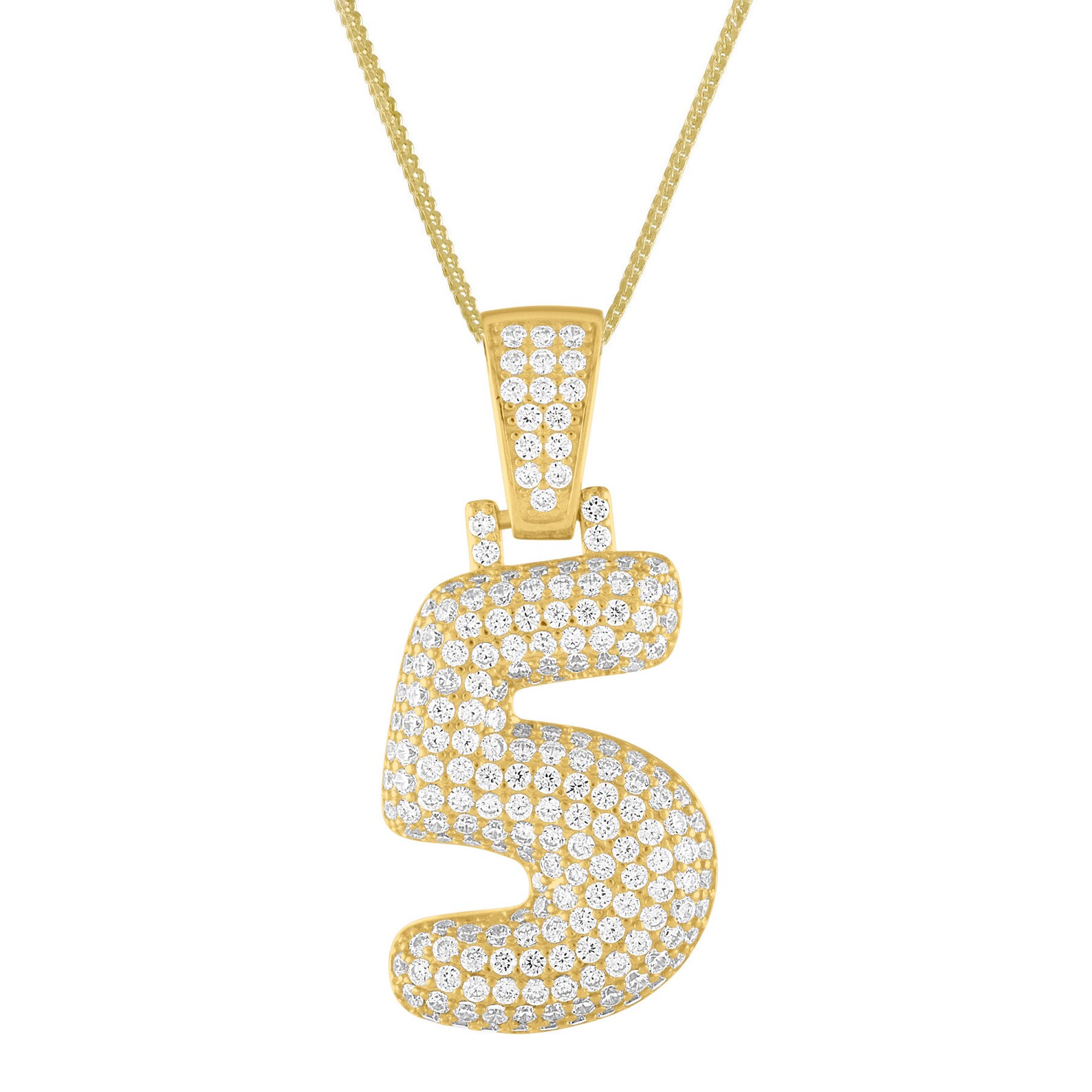 14K Gold Plated or Silver Number Pendant With Chain choose Etsy