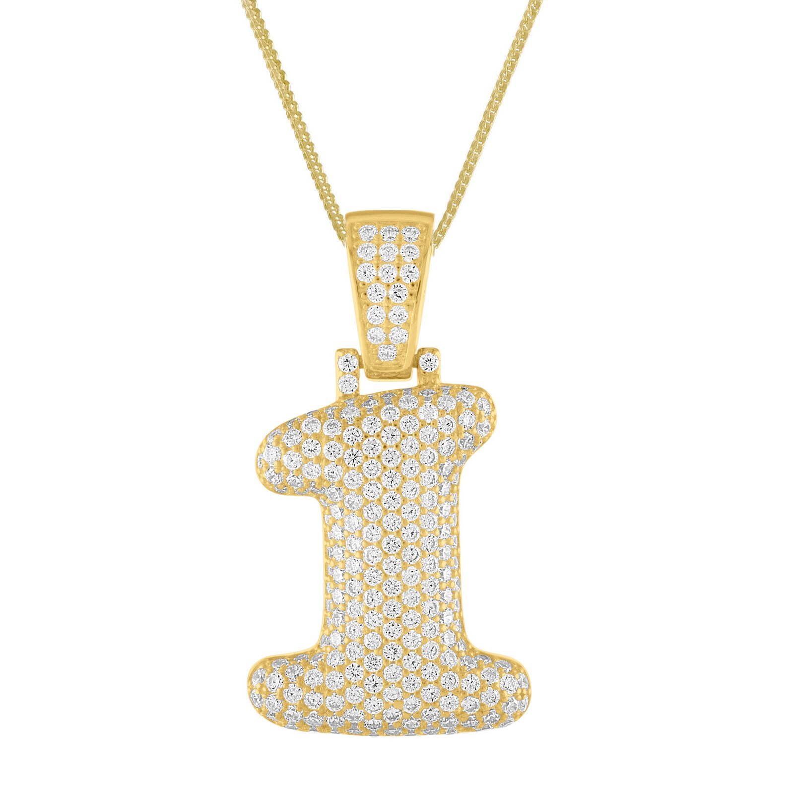 14K Gold Plated or Silver Number Pendant With Chain choose Etsy