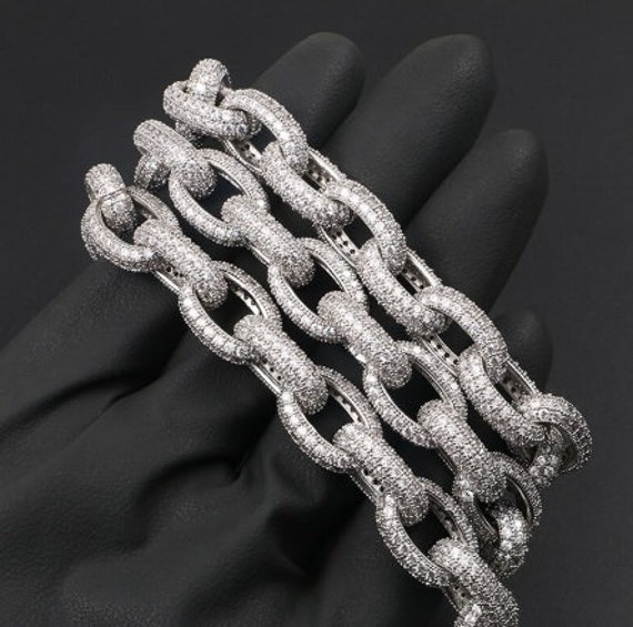 Schicke Herren Halskette Hip Hop Schmuck Kristall Strass Diamanten Kubaner Schicke Herren Halskette Hip Hop Schmuck Kristall Strass Diamanten Kubaner