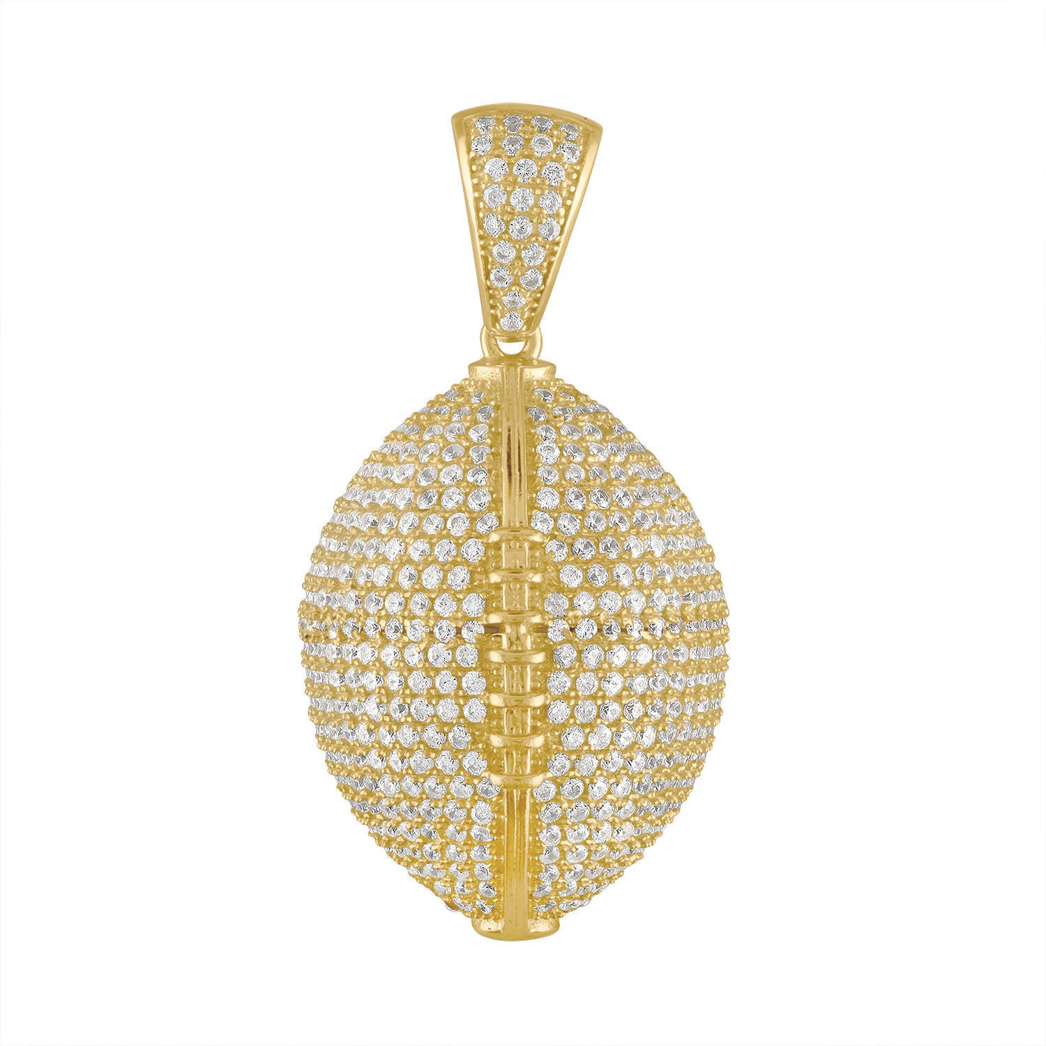 Iced Out Football Pendant W/ Chain - Etsy