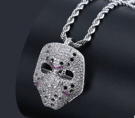 Mask Pendant Iced Out Men's Hip Hop 