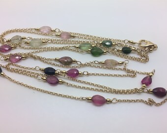 perla centrale e quarzi rosa collana argento 925 tecnica rosario con tormaline rosa