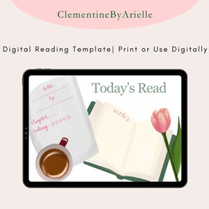 Digital Reading Template - Digital Book Tracker, Digital Reading Planner, Reading Log, Book Log, GoodNotes Digital Template