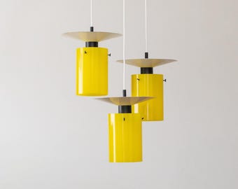 Modernist pendant lamp made of acrylic and metal, Sweden, 1960s