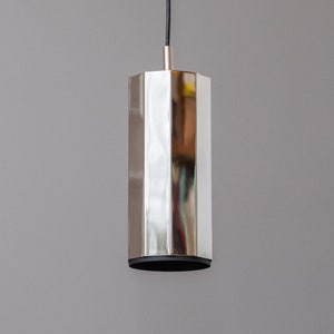 rare pendant lamp made of nickel-plated brass, Germany 1970s