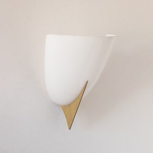 Wall lamp made of brass and opal glass, Austria 1950s