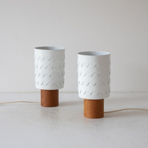 a pair (2) Hans-Agne Jakobsson table lamps made of teak and metal, Sweden 1960s