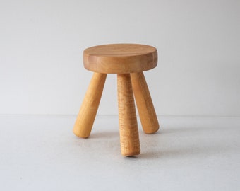 Stool made of solid birch wood by Ingvar Hildingsson, Sweden 1970s