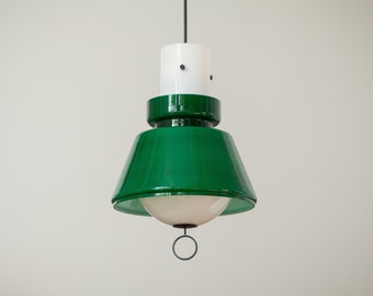 Glashütte Limburg pendant lamp made of different coloured glass, Germany 1970s