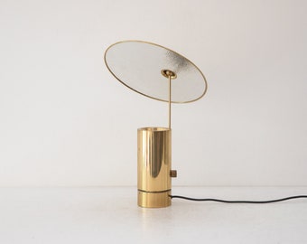 Rare brass 'TOS' table lamp by Florian Schulz, Germany 1980s