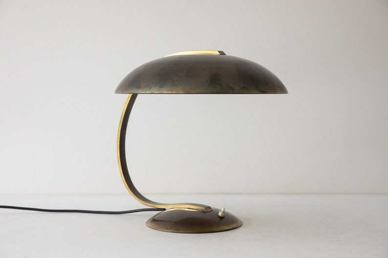 Bauhaus table lamp made of brass, Germany 1930s image 2