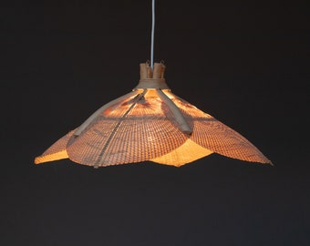 Pendant lamp made of bamboo, rattan and wickerwork, Germany 1970s ON HOLD