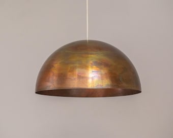 Large copper pendant lamp with a fabulous patina, Germany, 1960s
