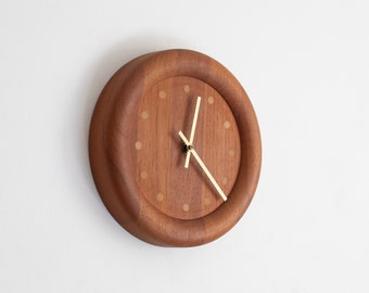 modernist teak wall clock, Denmark 1960s