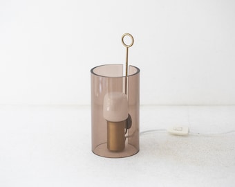 rare Hans Bergström 'Topas 2' table / wall lamp made of brass and plexiglass for Philips, Netherlands 1960s