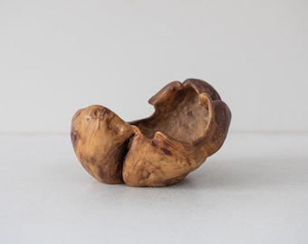 hand-carved birch wood bowl, Sweden 1960s