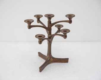 brutalist candlestick made of solid bronze, Germany 1960s