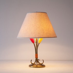 Lampada da tavolo in ottone a 3 luci, Germania anni &#39;50
