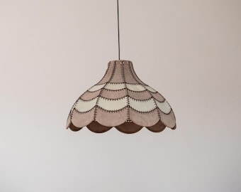 Large pendant lamp made of suede, Germany 1970s