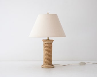 Table lamp made of rattan and brass, Italy 1960s