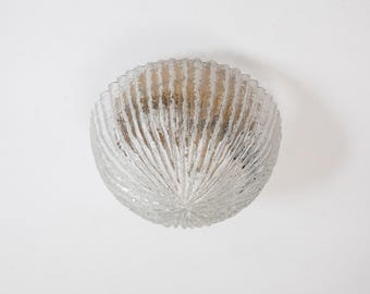 Hillebrand ceiling lamp made of glass and metal, Germany 1960s