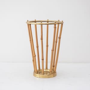 Umbrella stand made of bamboo and brass, Germany 1950s