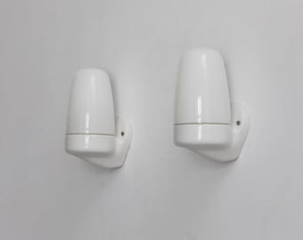 a pair (2) of Wilhelm Wagenfeld Bauhaus wall lamps, model 6077 for Lindner, Germany, 1950s