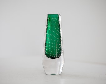 Glashütte Theresienthal Sommerso vase with controlled air bubbles, Germany 1960s