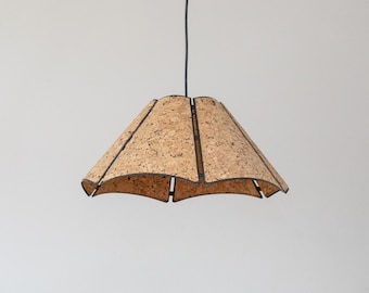 Large pendant lamp made of cork, Germany 1970s