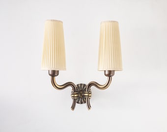Wall lamp made of solid brass by Hugo Gorge, Austria 1930s