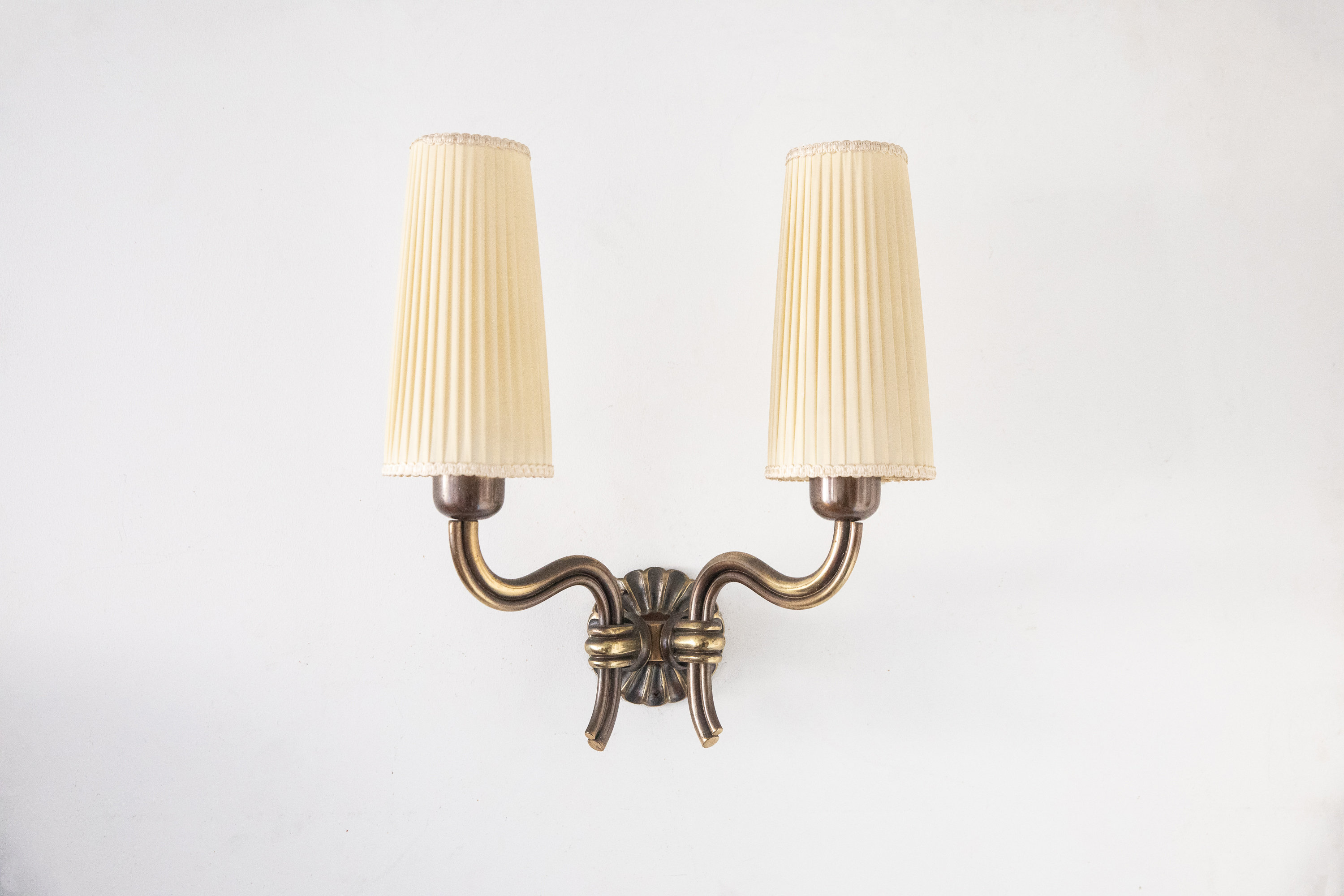 Mid Century Asymmetric German Brass Original Kidney Wall Mirror From The 60S