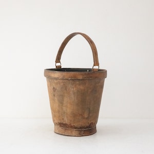 Leather wastepaper basket, Germany 1950s