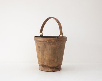 Leather wastepaper basket, Germany 1950s