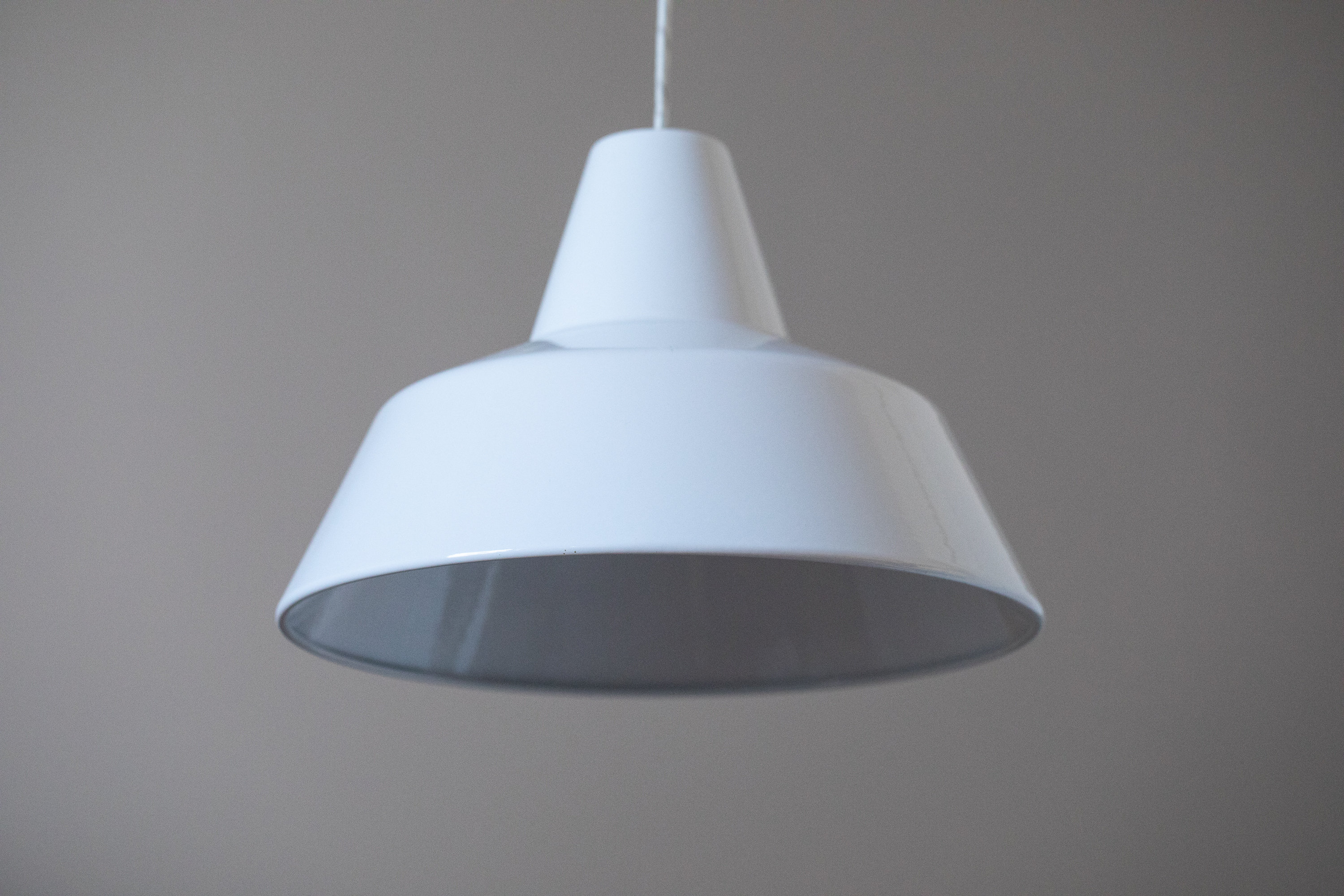 1 of 2 'emalje Pendel' Workshop Lamp by Axel Wedel Madsen for