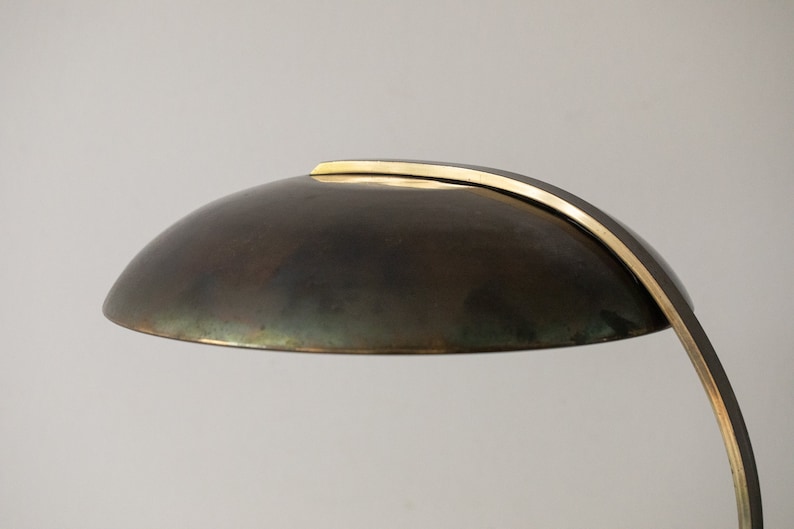 Bauhaus table lamp made of brass, Germany 1930s image 7