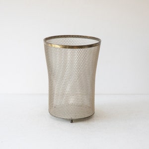 United workshops Munich wastepaper basket / umbrella stand made of brass and expanded metal, Germany 1950s
