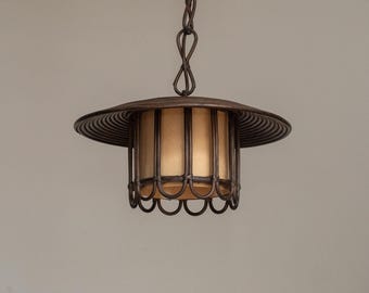 Pendant lamp made of reeds, France, 1960s