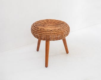 Wicker stool attributed to Tony Paul, 1950s