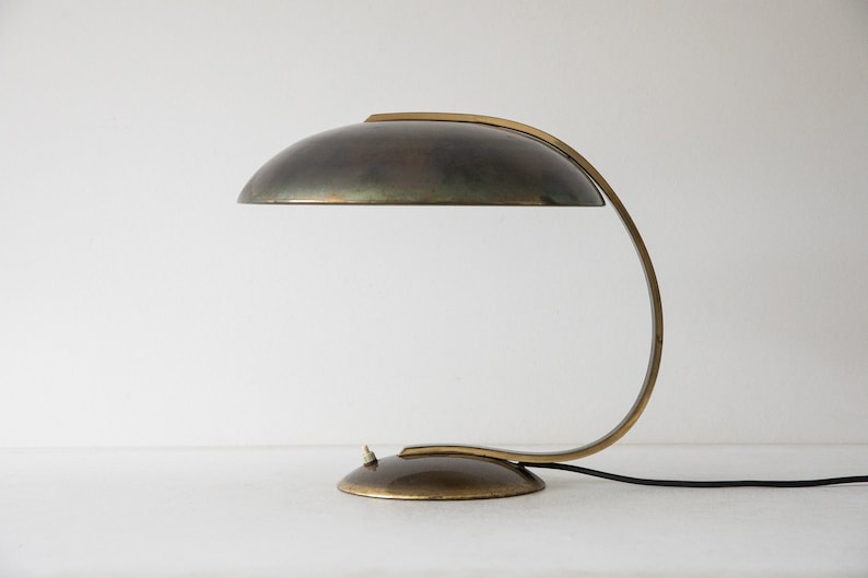 Bauhaus table lamp made of brass, Germany 1930s image 5