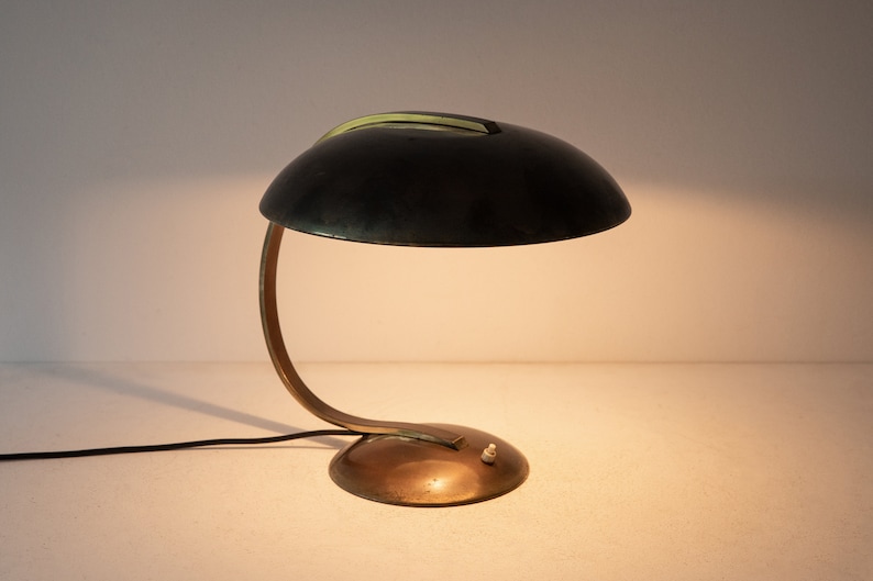 Bauhaus table lamp made of brass, Germany 1930s image 3