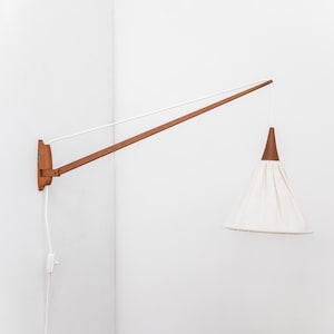 Luxus Vittsjö Wandleuchte Mod. 734 aus Eichenholz von Uno & Östen Kristiansson, Schweden 1960er Jahre