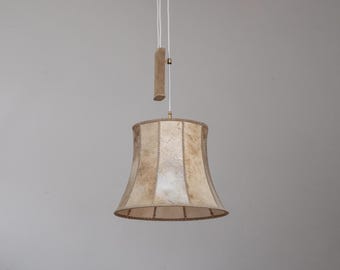 Pendant lamp in leather and suede by Charlotte Wawer, Germany, 1950s