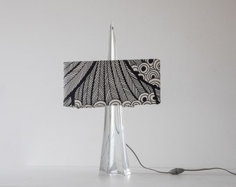 large Daum table lamp made of crystal glass, France 1950s