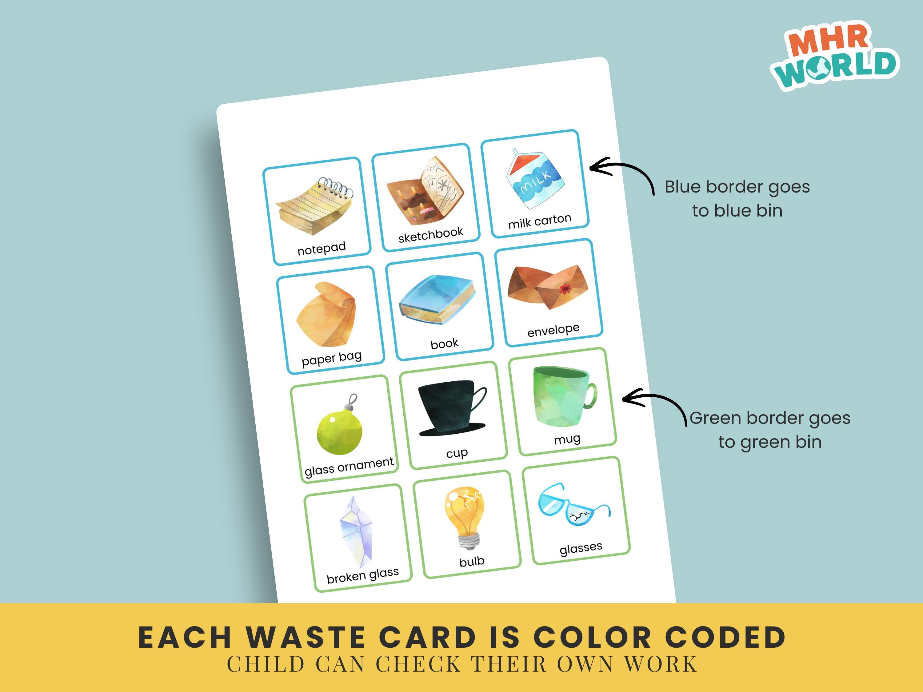 Recycling Sorting Activity Earth Day, Preschool Kindergarten Counting ...