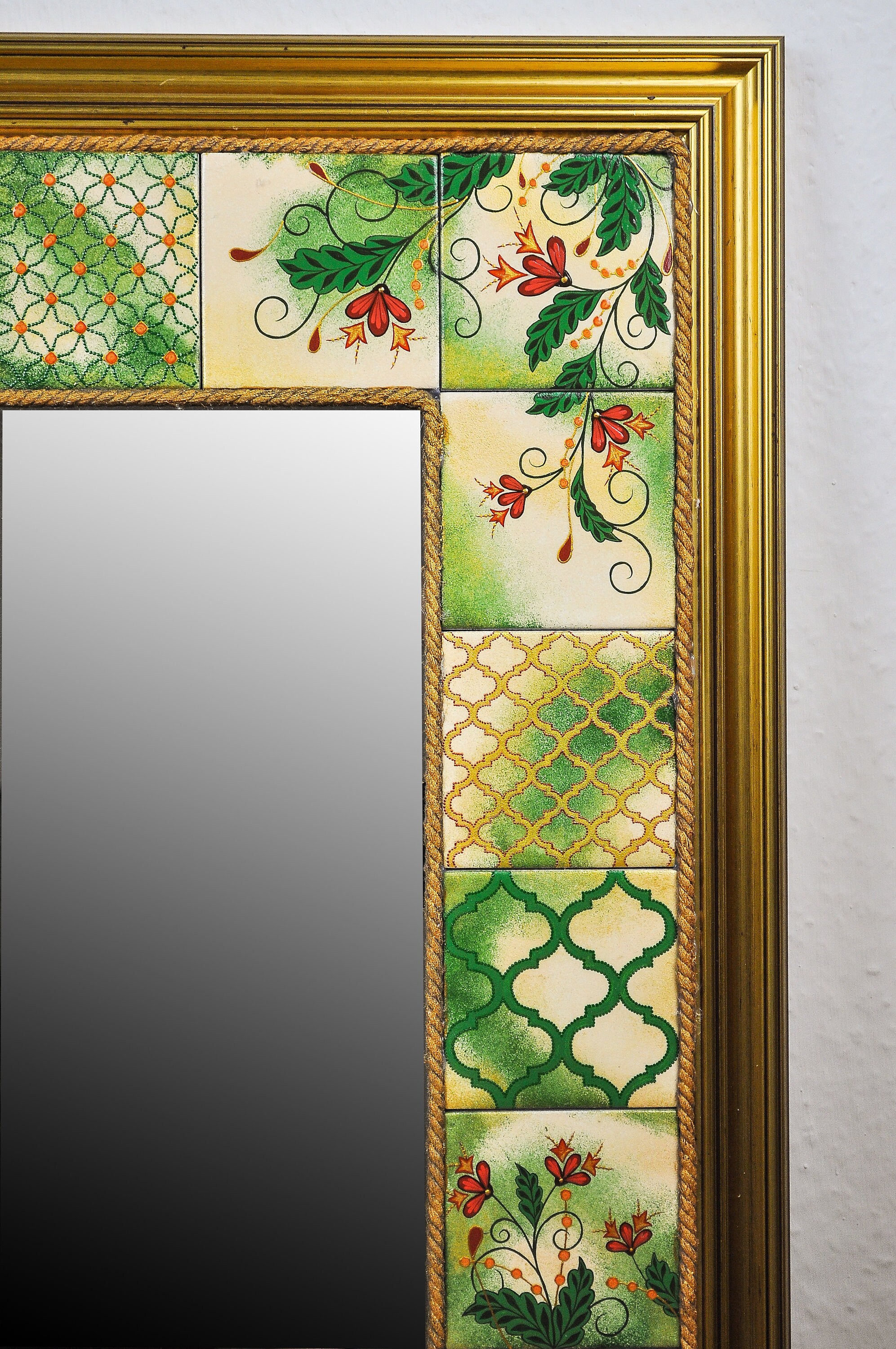 Boho mosaic mirror wall hanging mirror boho mirror tiled Etsy