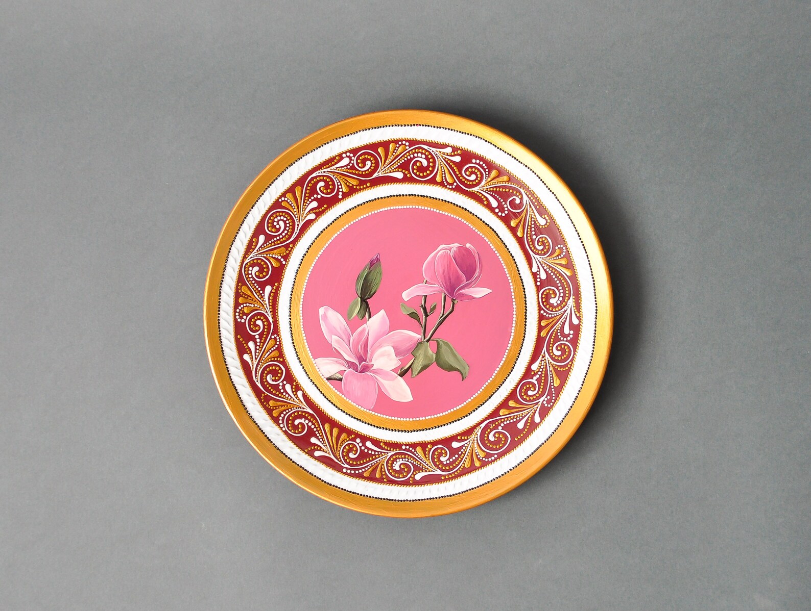 Magnolia Plate for Hanging Decorative Wall Plate With Magnolia Etsy