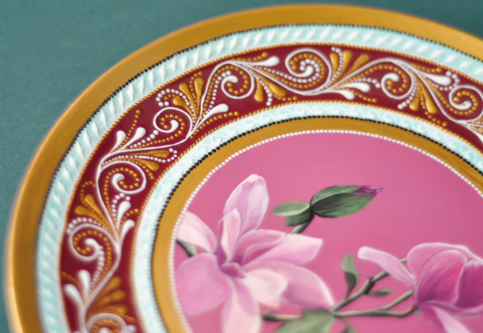 Magnolia Plate for Hanging Decorative Wall Plate With Magnolia Etsy