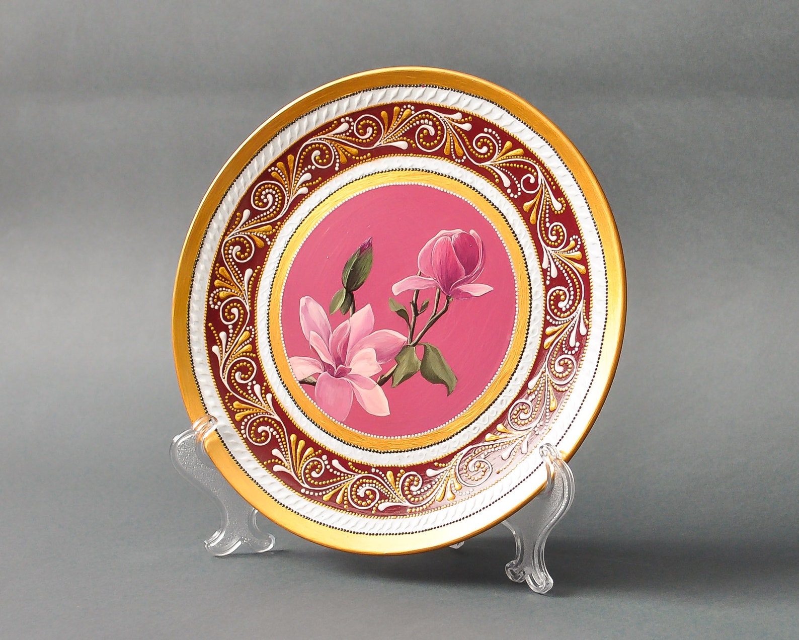 Magnolia Plate for Hanging Decorative Wall Plate With Magnolia Etsy