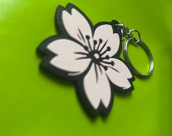 3D-geprinte Sakura Blossom-sleutelhanger, kersenbloesemsleutelhanger