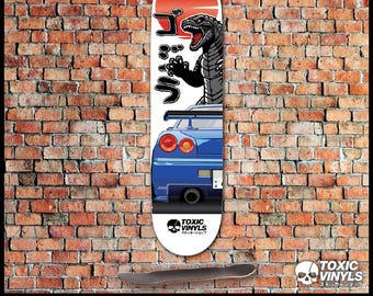 Tabla de skate para coche JDM Nissan Skyline GTR34 Arte mural